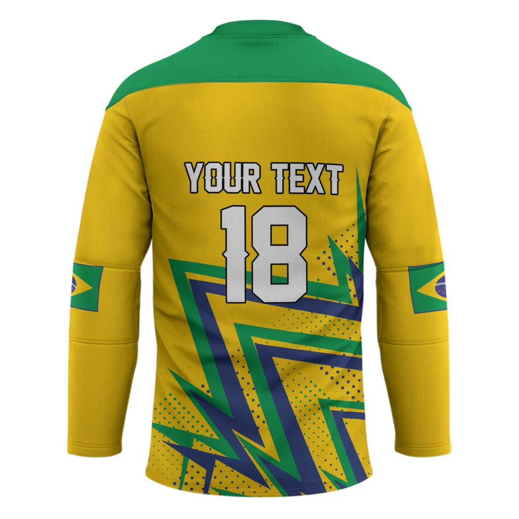 Custom Brazil Football Spirit Hockey Jersey Selecao Canarinho Sporty Style - Wonder Print Shop