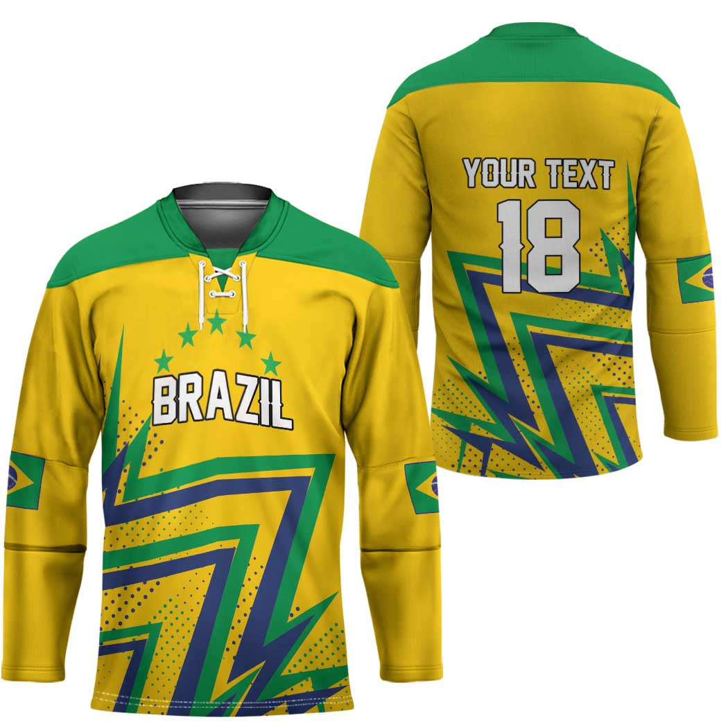 Custom Brazil Football Spirit Hockey Jersey Selecao Canarinho Sporty Style - Wonder Print Shop