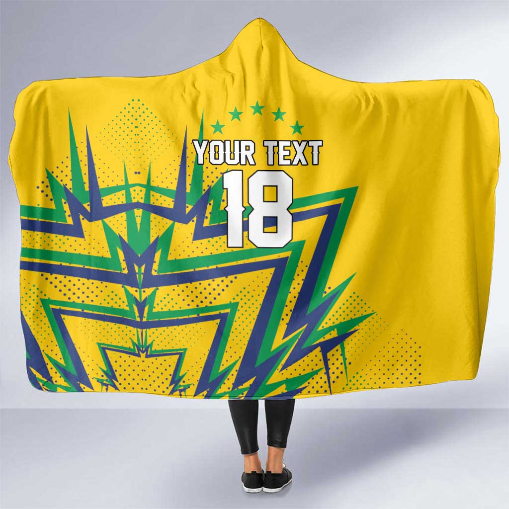Custom Brazil Football Spirit Hooded Blanket Selecao Canarinho Sporty Style - Wonder Print Shop