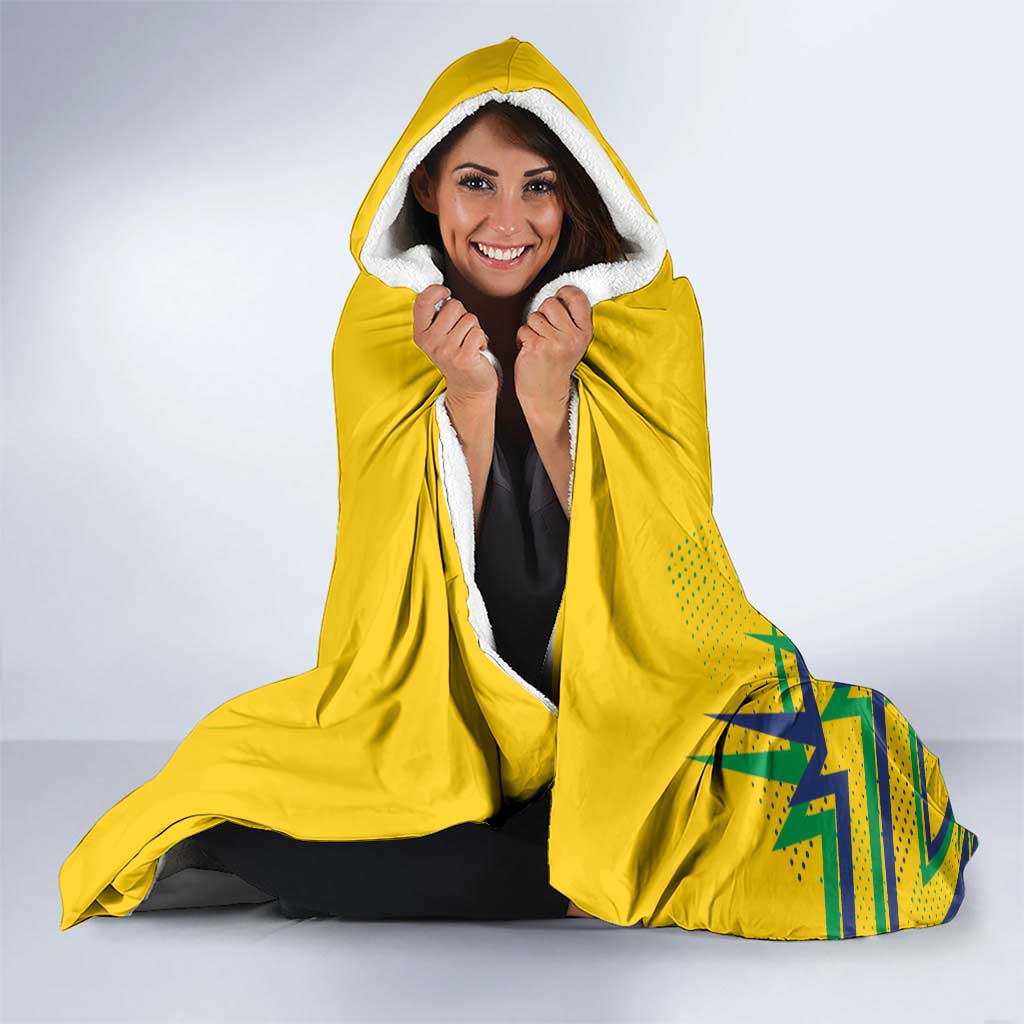 Custom Brazil Football Spirit Hooded Blanket Selecao Canarinho Sporty Style - Wonder Print Shop