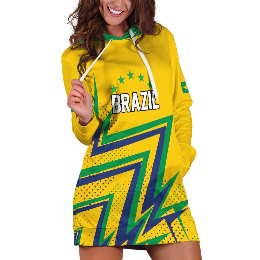 Custom Brazil Football Spirit Hoodie Dress Selecao Canarinho Sporty Style
