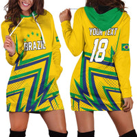 Custom Brazil Football Spirit Hoodie Dress Selecao Canarinho Sporty Style - Wonder Print Shop