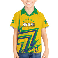 Custom Brazil Football Spirit Kid Hawaiian Shirt Selecao Canarinho Sporty Style - Wonder Print Shop