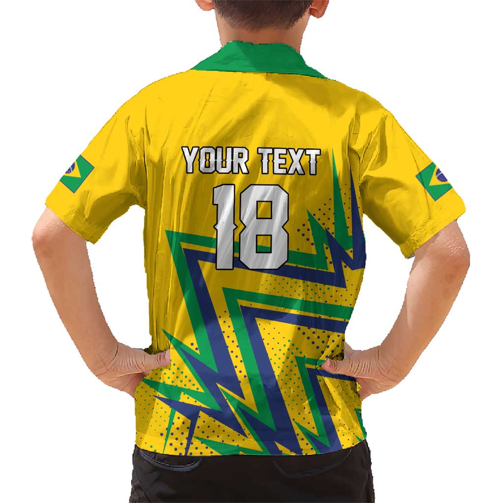 Custom Brazil Football Spirit Kid Hawaiian Shirt Selecao Canarinho Sporty Style - Wonder Print Shop