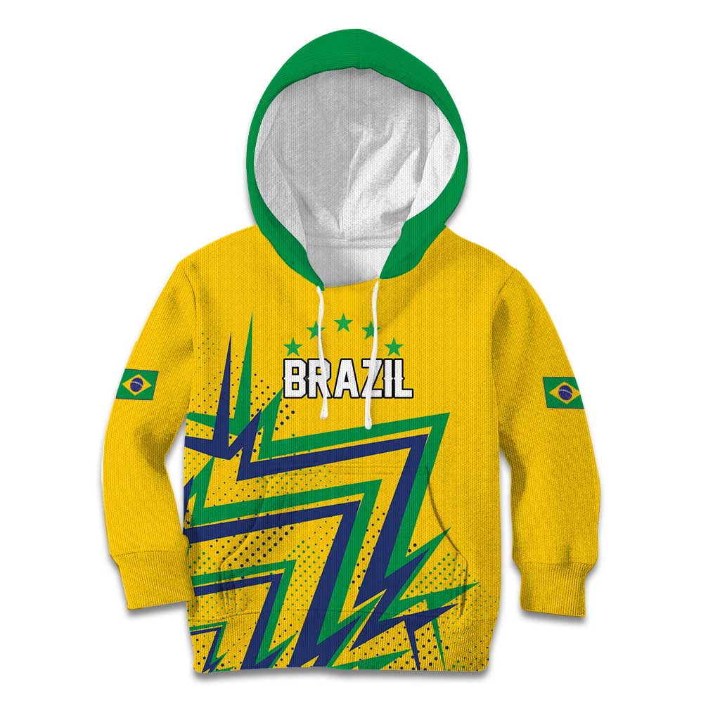 Custom Brazil Football Spirit Kid Hoodie Selecao Canarinho Sporty Style - Wonder Print Shop