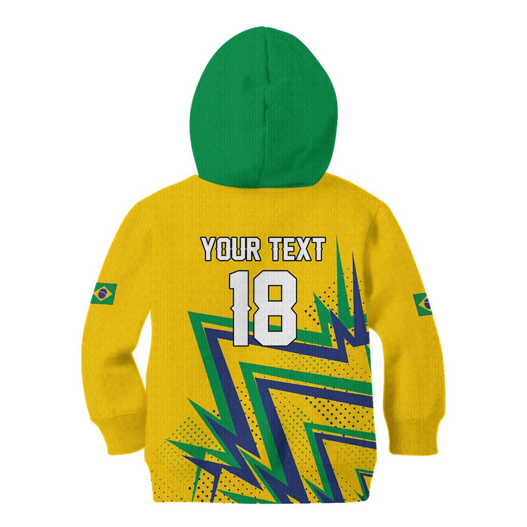 Custom Brazil Football Spirit Kid Hoodie Selecao Canarinho Sporty Style - Wonder Print Shop