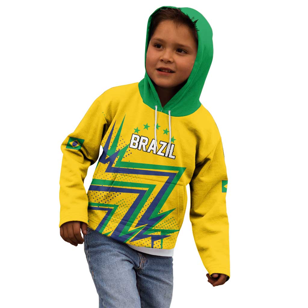 Custom Brazil Football Spirit Kid Hoodie Selecao Canarinho Sporty Style - Wonder Print Shop