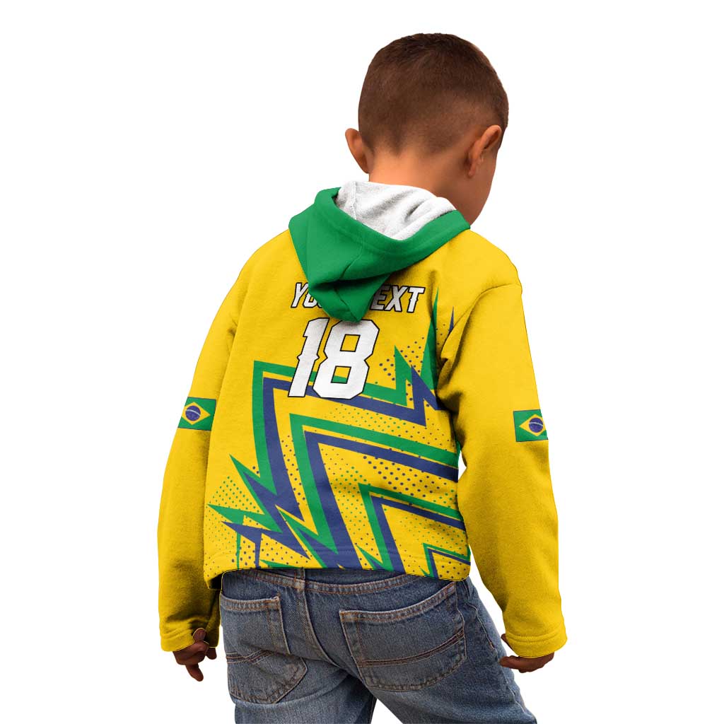 Custom Brazil Football Spirit Kid Hoodie Selecao Canarinho Sporty Style - Wonder Print Shop