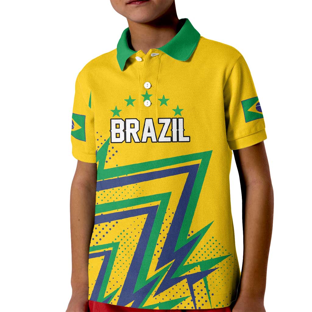 Custom Brazil Football Spirit Kid Polo Shirt Selecao Canarinho Sporty Style - Wonder Print Shop
