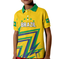 Custom Brazil Football Spirit Kid Polo Shirt Selecao Canarinho Sporty Style - Wonder Print Shop