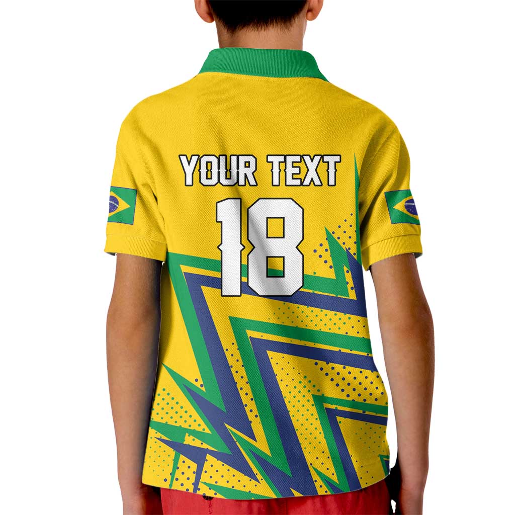 Custom Brazil Football Spirit Kid Polo Shirt Selecao Canarinho Sporty Style - Wonder Print Shop