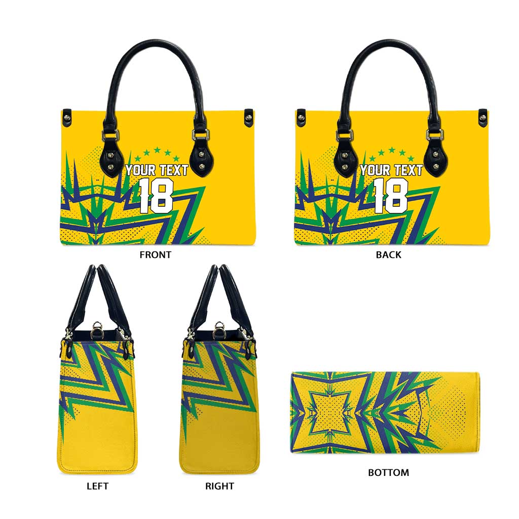 Custom Brazil Football Spirit Leather Bag Selecao Canarinho Sporty Style - Wonder Print Shop