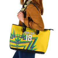 Custom Brazil Football Spirit Leather Tote Bag Selecao Canarinho Sporty Style - Wonder Print Shop