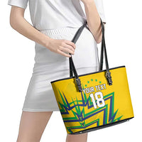 Custom Brazil Football Spirit Leather Tote Bag Selecao Canarinho Sporty Style - Wonder Print Shop