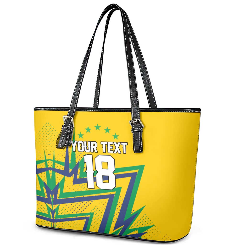 Custom Brazil Football Spirit Leather Tote Bag Selecao Canarinho Sporty Style - Wonder Print Shop