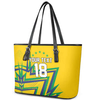 Custom Brazil Football Spirit Leather Tote Bag Selecao Canarinho Sporty Style - Wonder Print Shop