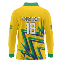 Custom Brazil Football Spirit Long Sleeve Polo Shirt Selecao Canarinho Sporty Style - Wonder Print Shop