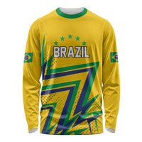 Custom Brazil Football Spirit Long Sleeve Shirt Selecao Canarinho Sporty Style - Wonder Print Shop