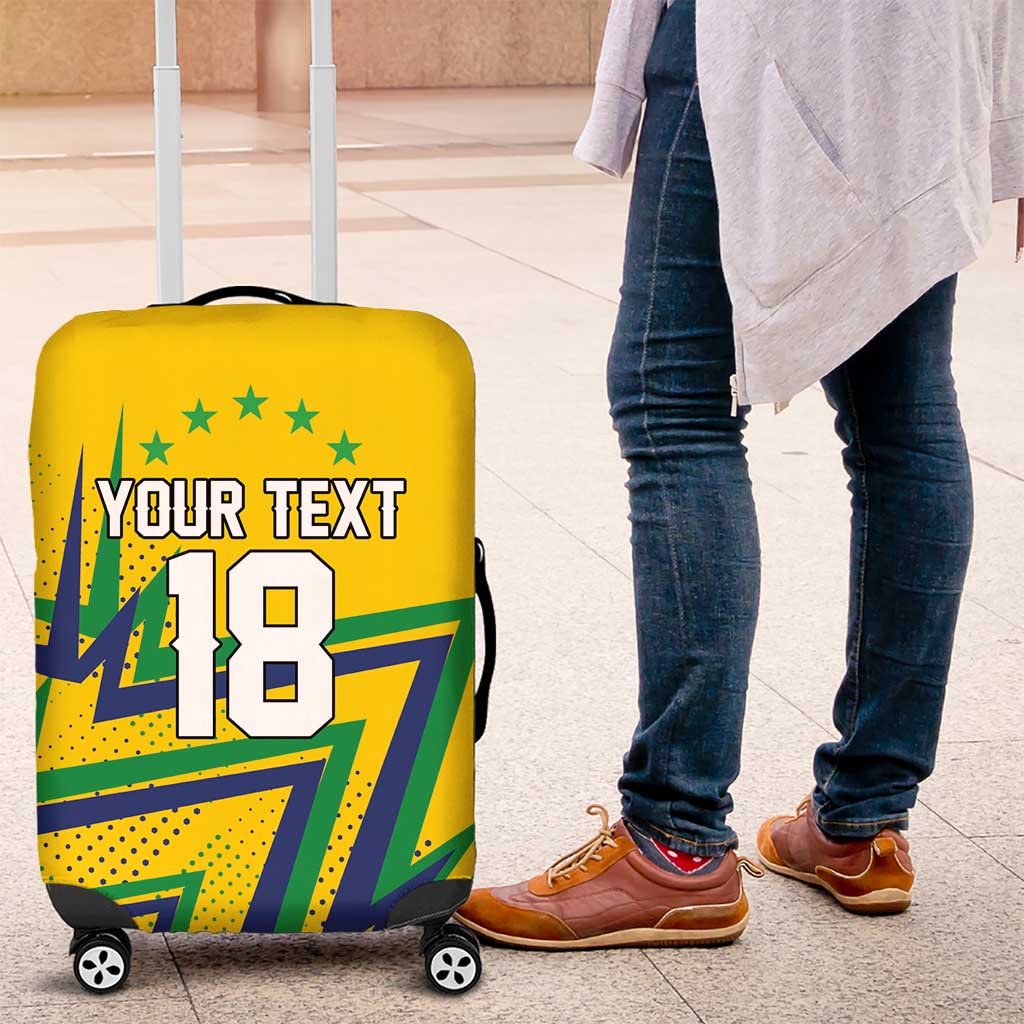 Custom Brazil Football Spirit Luggage Cover Selecao Canarinho Sporty Style - Wonder Print Shop