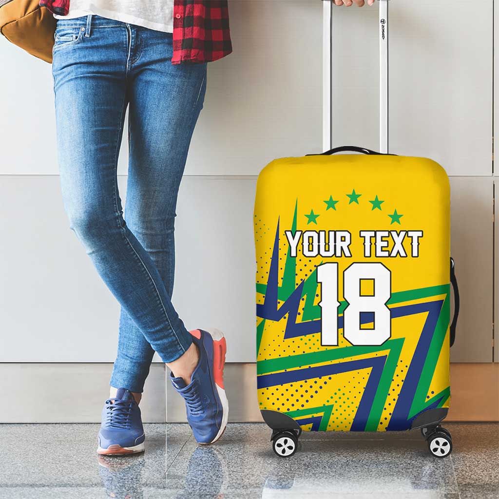 Custom Brazil Football Spirit Luggage Cover Selecao Canarinho Sporty Style - Wonder Print Shop
