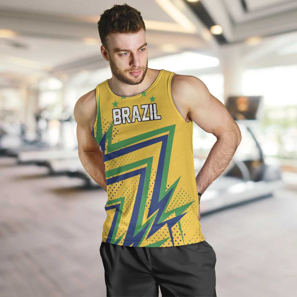 Custom Brazil Football Spirit Men Tank Top Selecao Canarinho Sporty Style - Wonder Print Shop