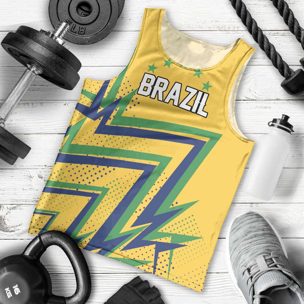 Custom Brazil Football Spirit Men Tank Top Selecao Canarinho Sporty Style - Wonder Print Shop