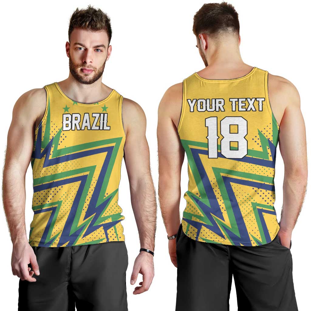 Custom Brazil Football Spirit Men Tank Top Selecao Canarinho Sporty Style - Wonder Print Shop