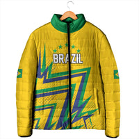 Custom Brazil Football Spirit Padded Jacket Selecao Canarinho Sporty Style - Wonder Print Shop