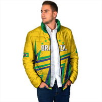 Custom Brazil Football Spirit Padded Jacket Selecao Canarinho Sporty Style - Wonder Print Shop