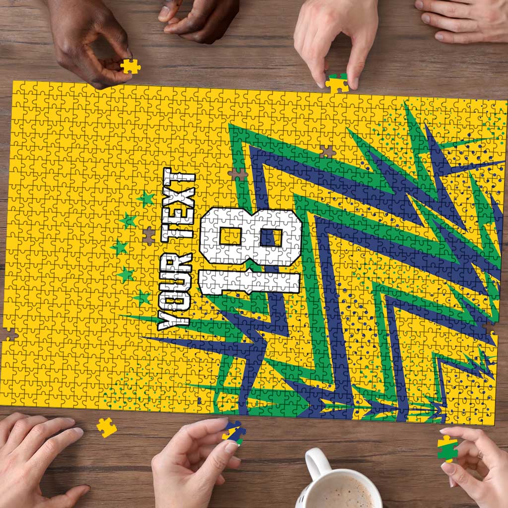 Custom Brazil Football Spirit Puzzle Selecao Canarinho Sporty Style - Wonder Print Shop