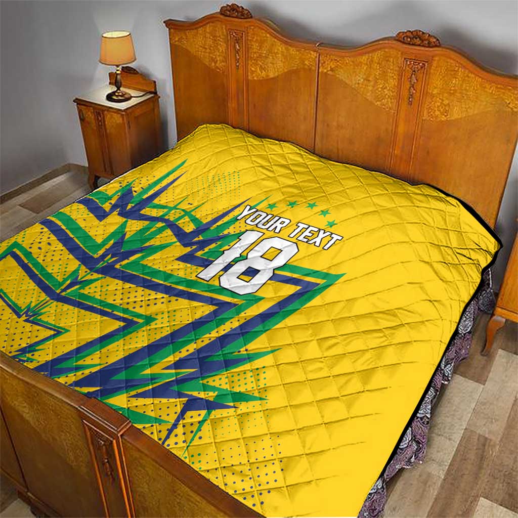 Custom Brazil Football Spirit Quilt Selecao Canarinho Sporty Style - Wonder Print Shop