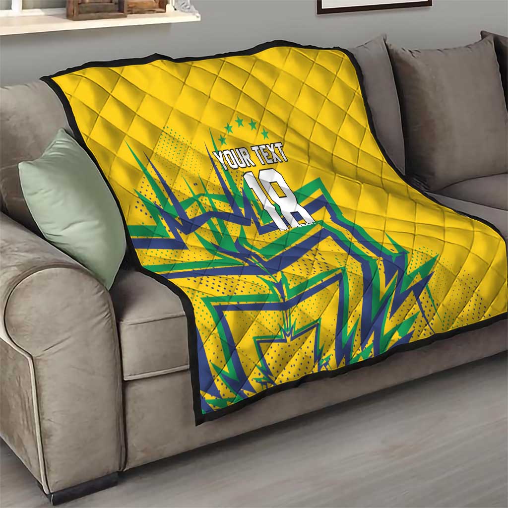 Custom Brazil Football Spirit Quilt Selecao Canarinho Sporty Style - Wonder Print Shop