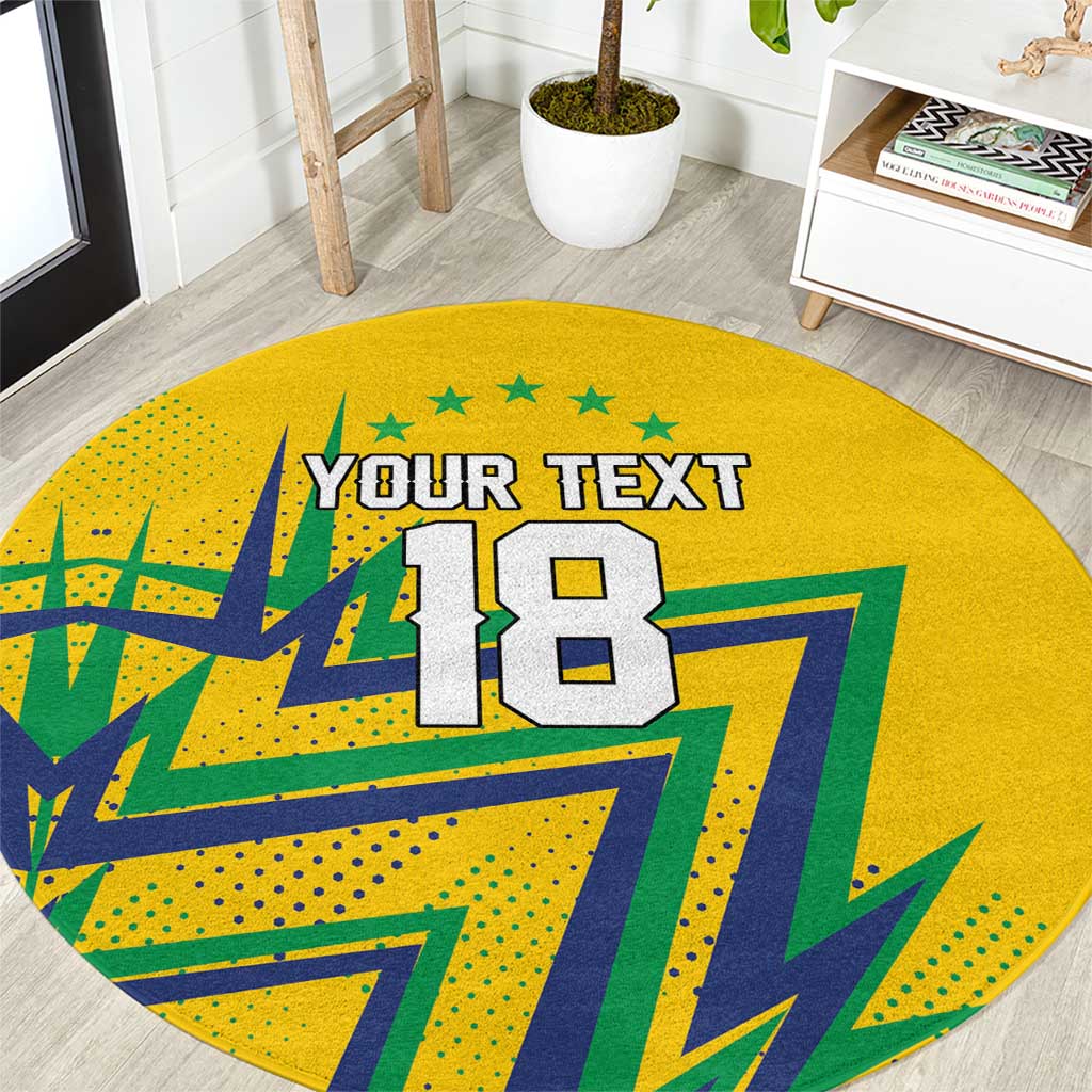 Custom Brazil Football Spirit Round Carpet Selecao Canarinho Sporty Style - Wonder Print Shop