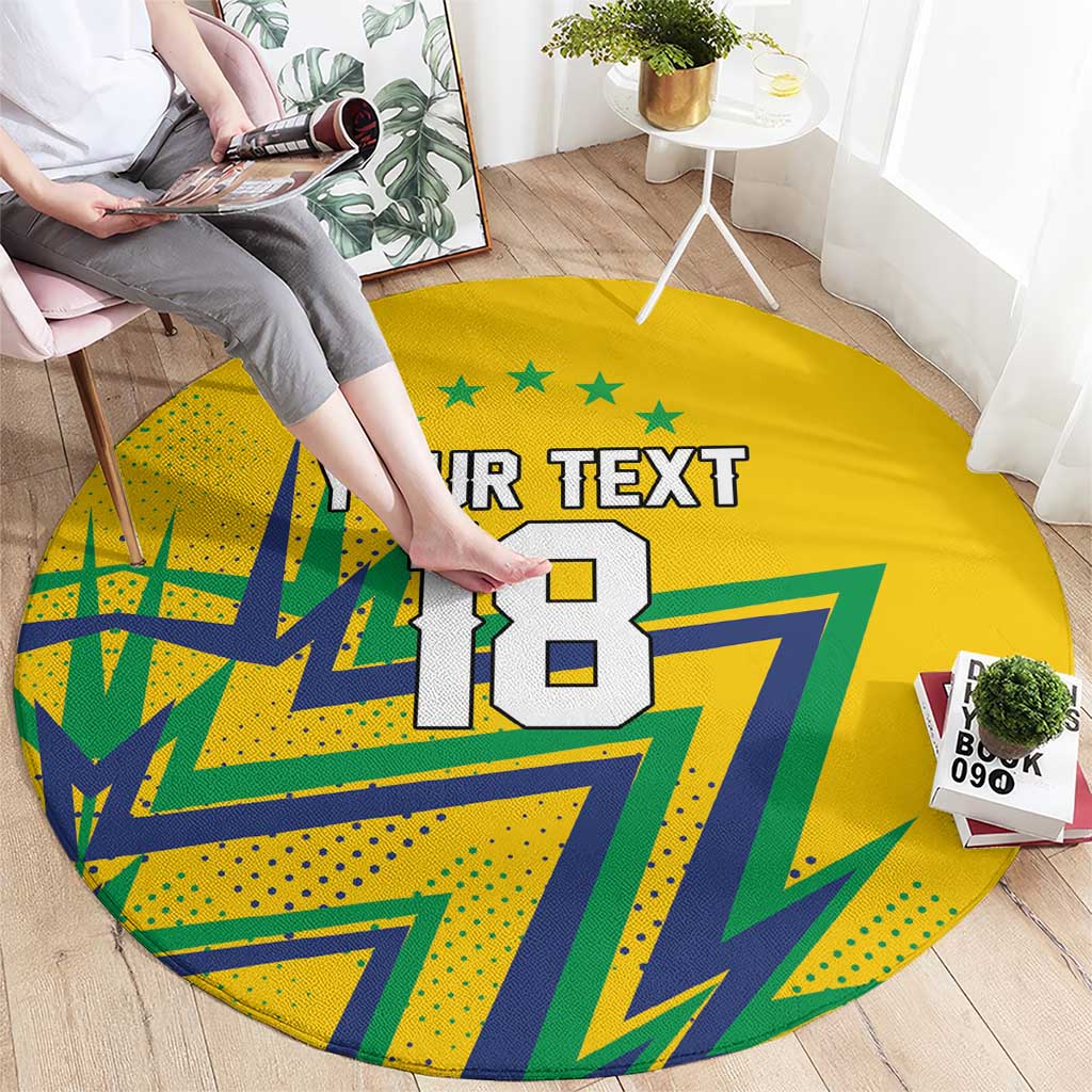 Custom Brazil Football Spirit Round Carpet Selecao Canarinho Sporty Style - Wonder Print Shop