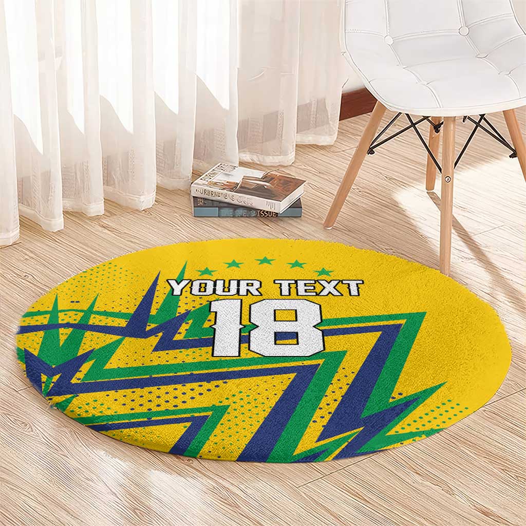 Custom Brazil Football Spirit Round Carpet Selecao Canarinho Sporty Style - Wonder Print Shop