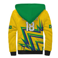 Custom Brazil Football Spirit Sherpa Hoodie Selecao Canarinho Sporty Style - Wonder Print Shop
