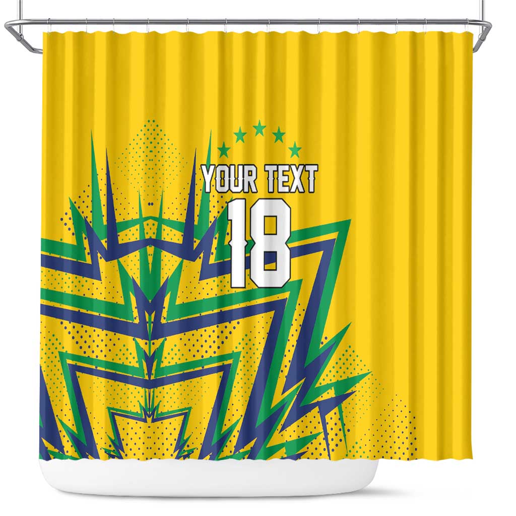Custom Brazil Football Spirit Shower Curtain Selecao Canarinho Sporty Style - Wonder Print Shop