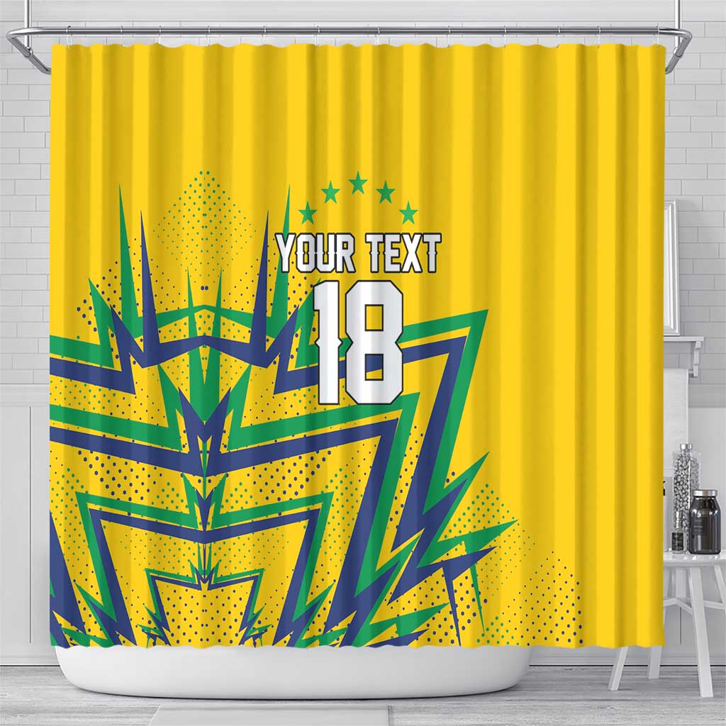 Custom Brazil Football Spirit Shower Curtain Selecao Canarinho Sporty Style - Wonder Print Shop