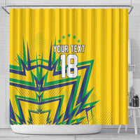 Custom Brazil Football Spirit Shower Curtain Selecao Canarinho Sporty Style - Wonder Print Shop