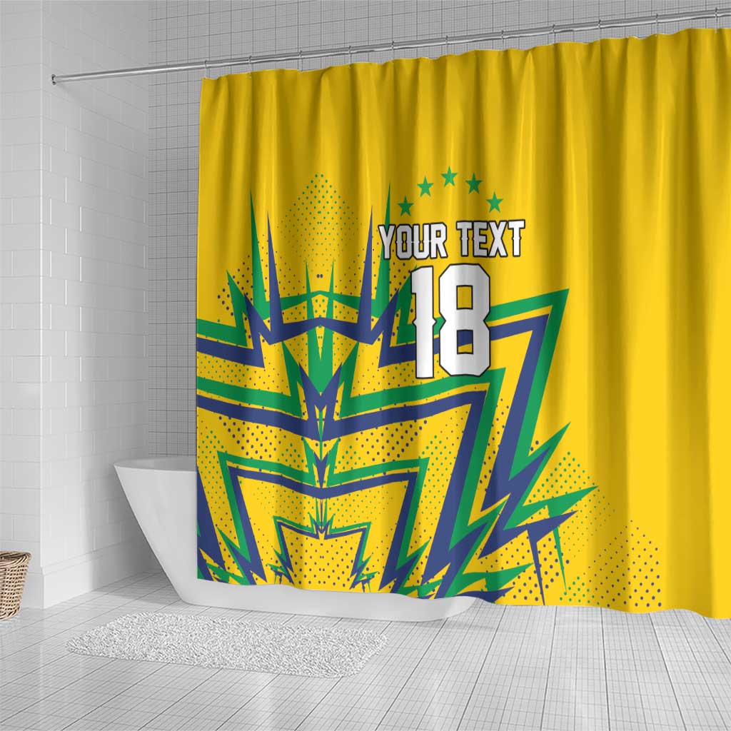 Custom Brazil Football Spirit Shower Curtain Selecao Canarinho Sporty Style - Wonder Print Shop