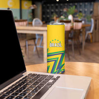 Custom Brazil Football Spirit Skinny Tumbler Selecao Canarinho Sporty Style - Wonder Print Shop