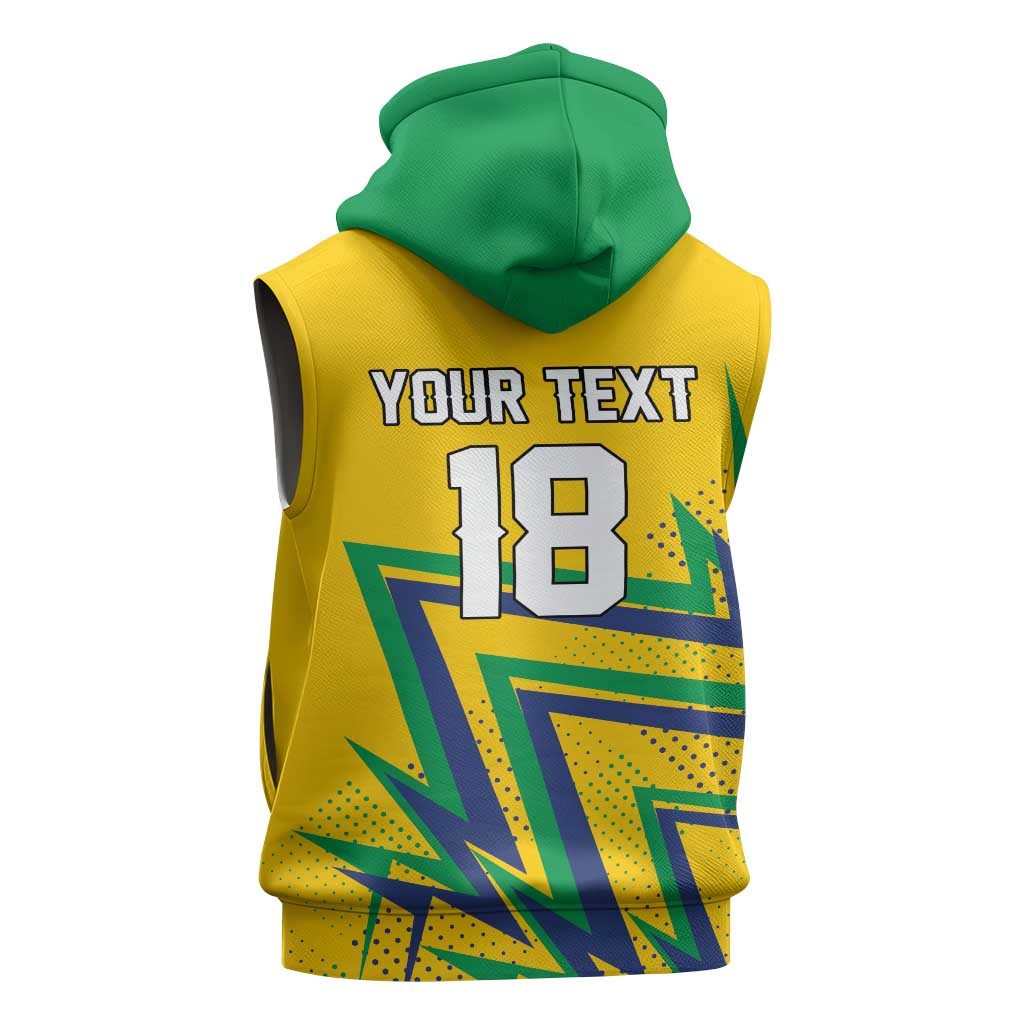 Custom Brazil Football Spirit Sleeveless Hoodie Selecao Canarinho Sporty Style - Wonder Print Shop