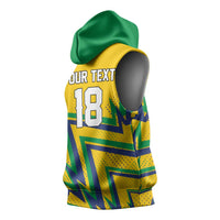 Custom Brazil Football Spirit Sleeveless Hoodie Selecao Canarinho Sporty Style - Wonder Print Shop