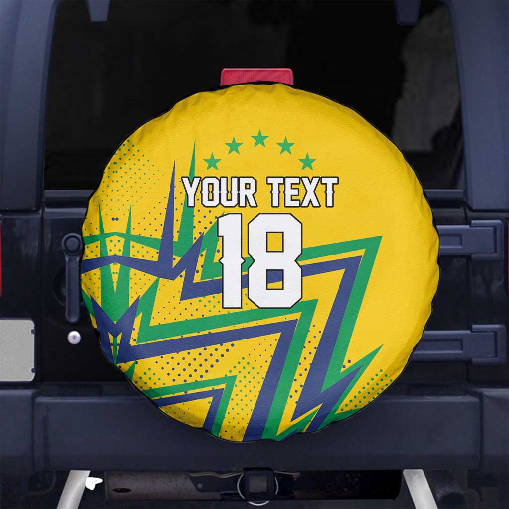 Custom Brazil Football Spirit Spare Tire Cover Selecao Canarinho Sporty Style - Wonder Print Shop