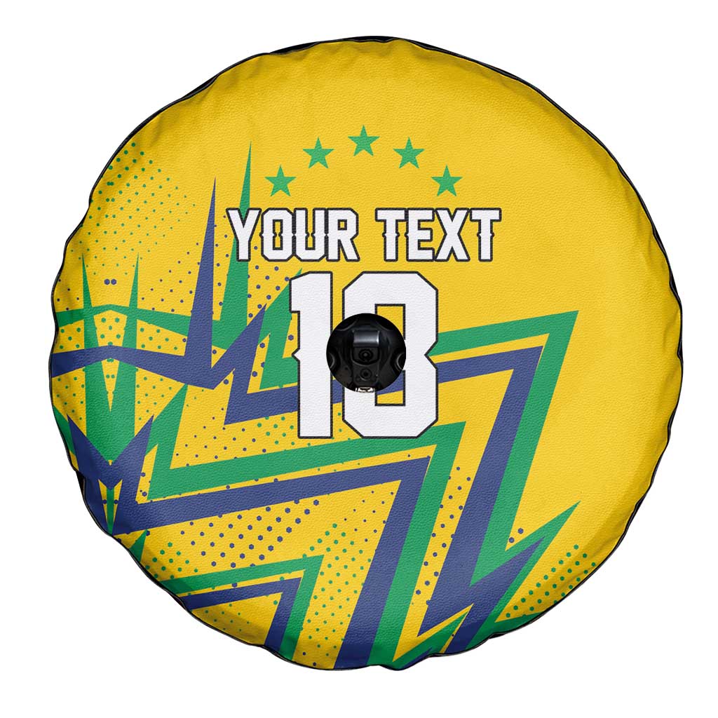 Custom Brazil Football Spirit Spare Tire Cover Selecao Canarinho Sporty Style - Wonder Print Shop