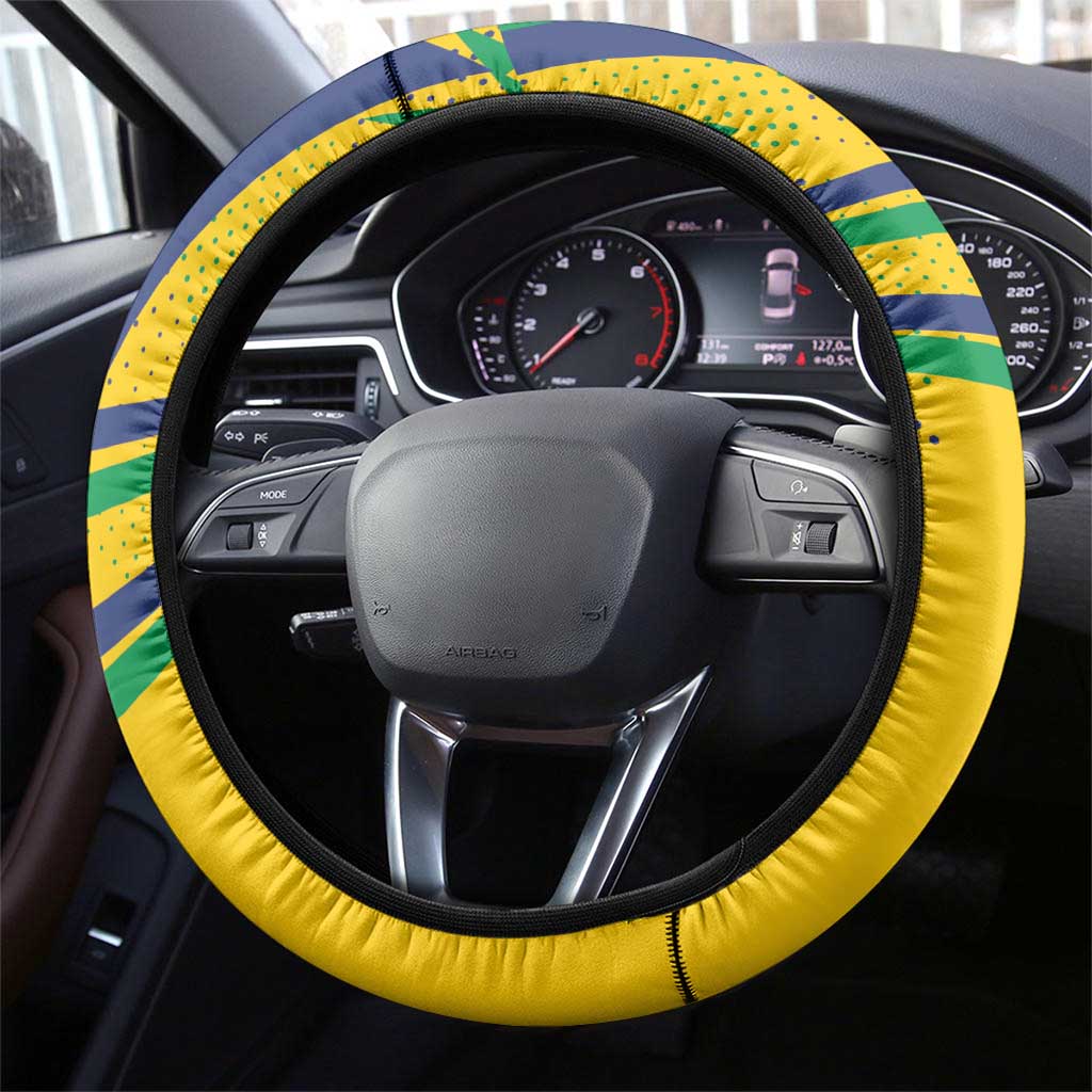 Brazil Football Spirit Steering Wheel Cover Selecao Canarinho Sporty Style - Wonder Print Shop