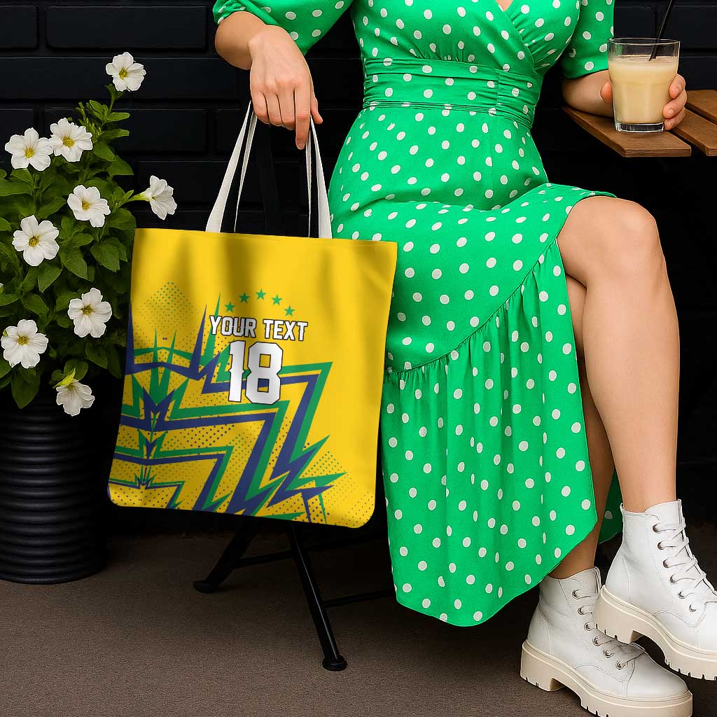 Custom Brazil Football Spirit Tote Bag Selecao Canarinho Sporty Style - Wonder Print Shop