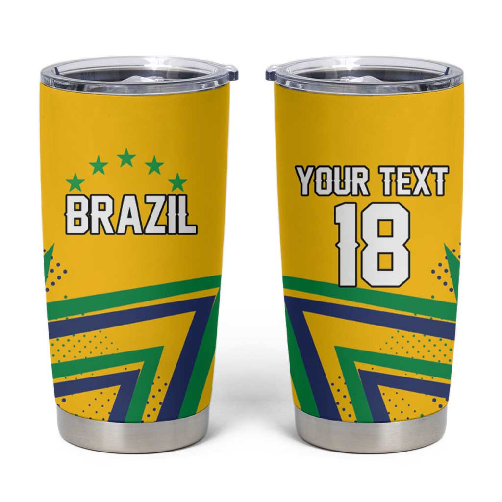 Custom Brazil Football Spirit Tumbler Cup Selecao Canarinho Sporty Style - Wonder Print Shop