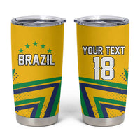 Custom Brazil Football Spirit Tumbler Cup Selecao Canarinho Sporty Style - Wonder Print Shop