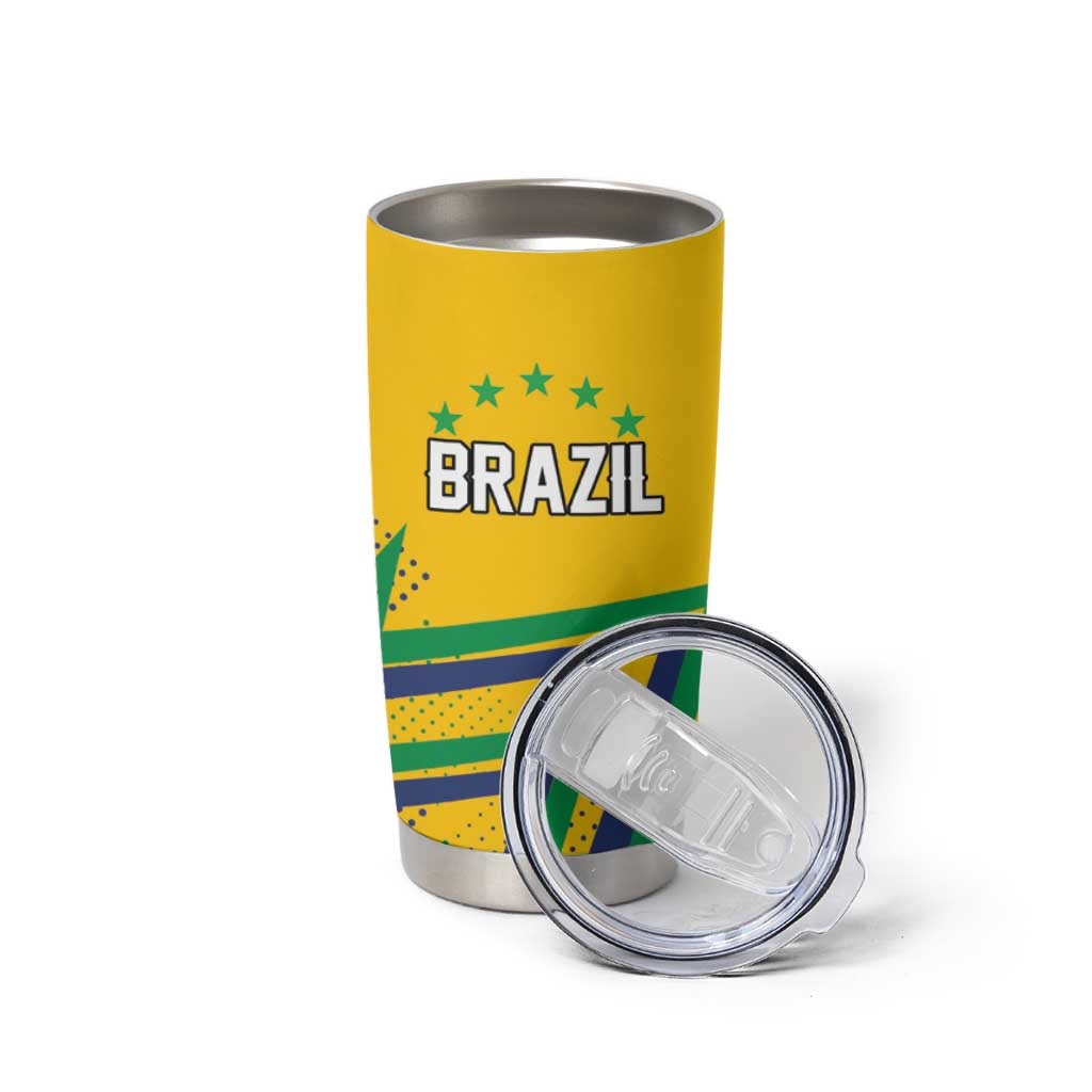 Custom Brazil Football Spirit Tumbler Cup Selecao Canarinho Sporty Style - Wonder Print Shop